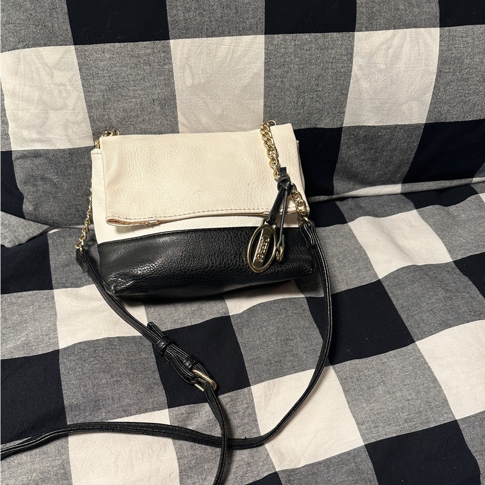Carlos Santana black and white small purse